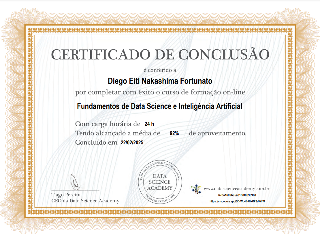 Certificado SENAI